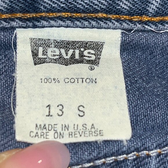 LEVI'S 544 VINTAGE MADE IN USA 100% COTTON BLUE JEANS HIGH WAIST JUNIOR SIZE 13S - Picture 10 of 11